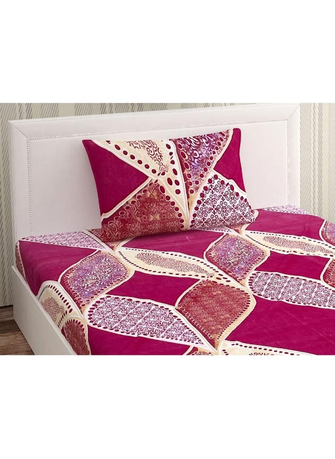 URBAN MAGIC Floral Leaves Printed Magenta & Gold Single Bedsheet with 1 Pillow Cover - pzsku/Z5A048A0D1E93022D0328Z/45/_/1737536932/62eb0775-2978-4b3e-8a9c-5a3c74836910