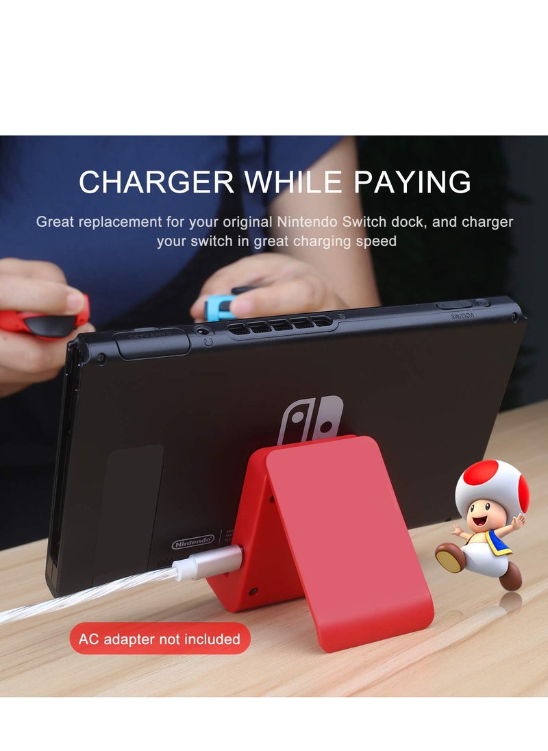 KASTWAVE - Switch Stand for Nintendo, KASTWAVE Charging Dock for Nintendo Switch and Nintendo Switch Lite/OLED, Portable Switch Adjustable Charging Stand for Nintendo with USB Type C Charger Port - Image 1