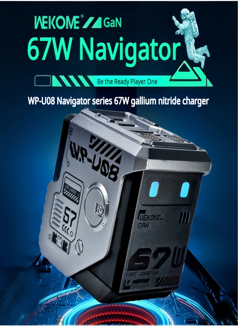 WEKOME - 67W Mobile Charger Adapter,30W USB C to Lightning fast chrager,45W Sumsung tablet USB C Charger,Nokia mobile C type charger,iPhone Port Reverse Charging Android Travel Charger,Three-Port Fast Power Adapter Compatible with Huawei,Xiaomi,iPad - Image 1