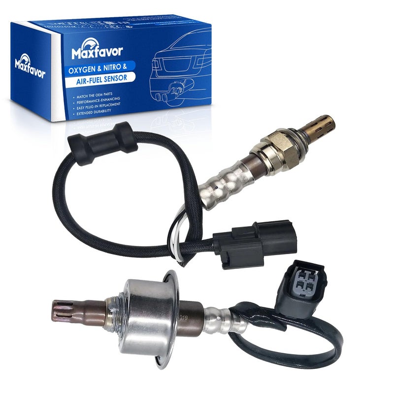 Maxfavor O2 Oxygen Sensor Upstream Downstream Compatible with 2011 2010 2009 2008 2007 Honda Civic L4 18L for Gas Engine O2 Sensor Replace OE 2349124 2344350