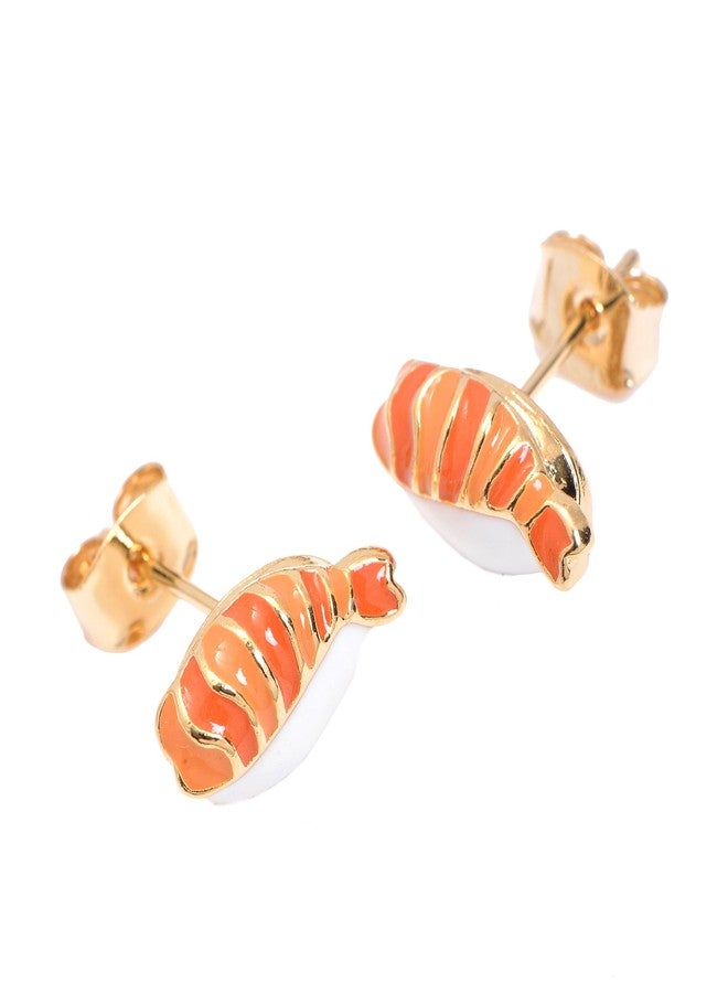 Spinningdaisy Miniature Yummy Sushi Stud Earrings (Shrimp) - Image 2