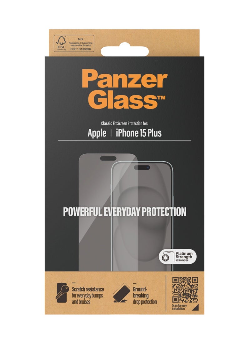 PanzerGlass بانزر جلاس واقي شاشة ايفون 15 بلس | كلاسيكي ملائم - Image 3