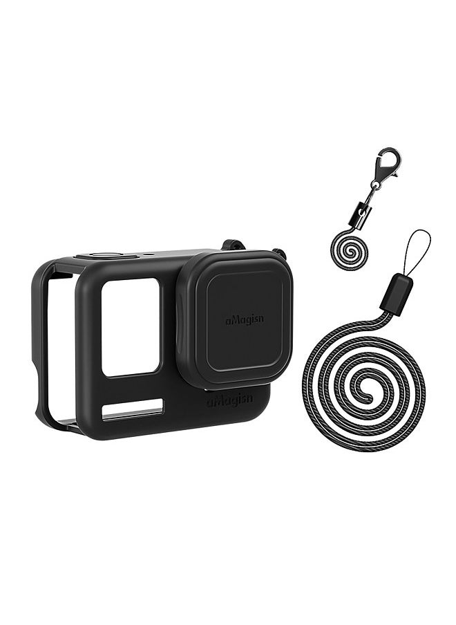 aMagisn AC19 Silicone Camera Protectiv Kit Camera Protector Case + Lense Cover + 2 Straps Compatible with Insta 360 Ace Pro Camera  - Image 1