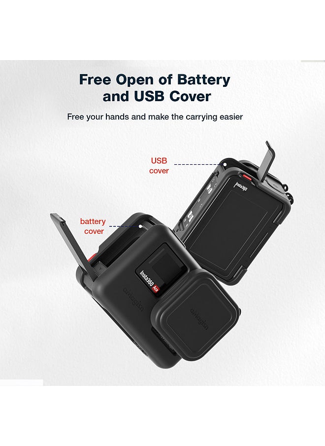 aMagisn AC19 Silicone Camera Protectiv Kit Camera Protector Case + Lense Cover + 2 Straps Compatible with Insta 360 Ace Pro Camera  - Image 5