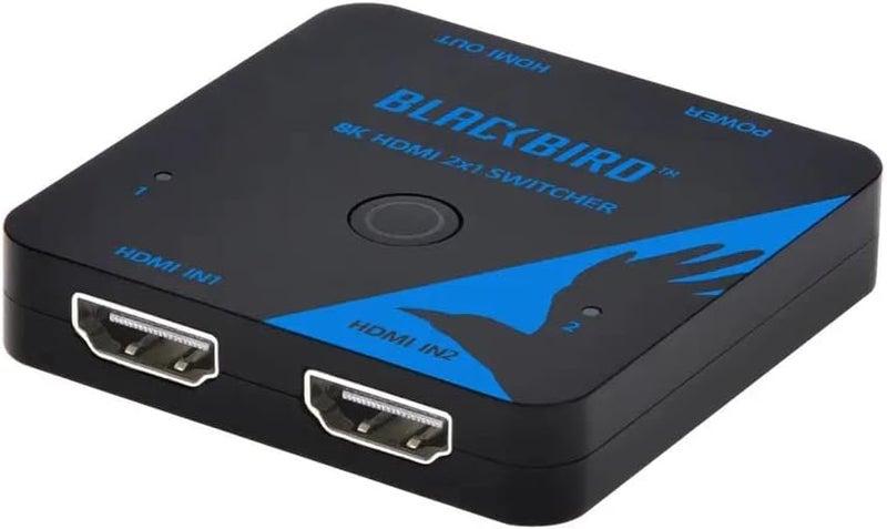 مونوبرايس محول HDMI من بسعة 2x1، بدقة 8K@60Hz، 4K@120Hz، عرض نطاق 48 جيجابت في الثانية، HDMI 2.1، HDCP 2.3، HDR10+ و Dolby Vision، دعم زمن الاستجابة المنخفض، للتلفزيون عالي الدقة، Xbox، PS5/4/3، مشغل Blu-Ray، Fire TV، Roku - سلسلة Blackbird - Image 1