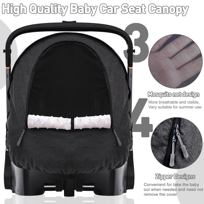 beatoutou Waterproof Baby Car Seat Cover Compatible with Doona Car Seat and Stroller,Patented Windproof Car Seat Canopy for Boys & Girls, Keeps Babies Warm and Coz(Black) - Image 4