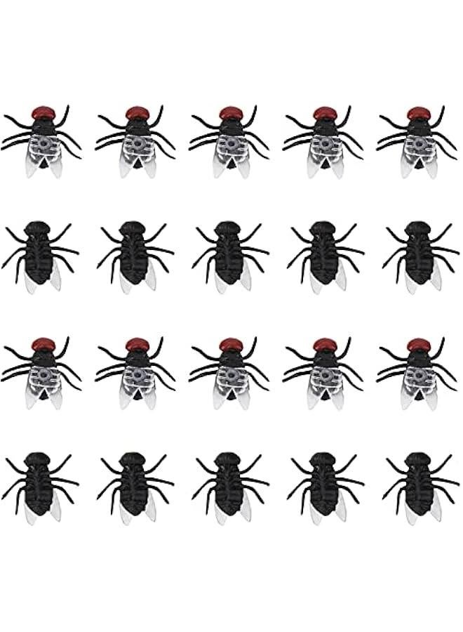 Simulated Toy 20pcs Plastic Party Joke Model Toy Housefly Toy Prank Toy Simulation Fly for Children and Pets(#1) - Image 1