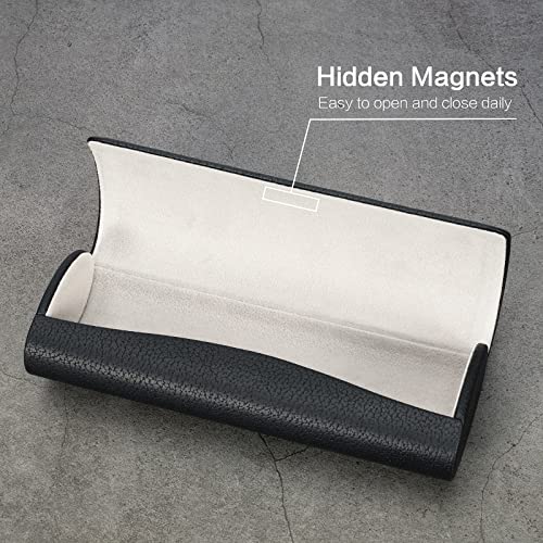 Vemiss Hard Shell Eyeglass Cases, Lightweight Portable Glasses Case for Women Men (H-black) - Image 3