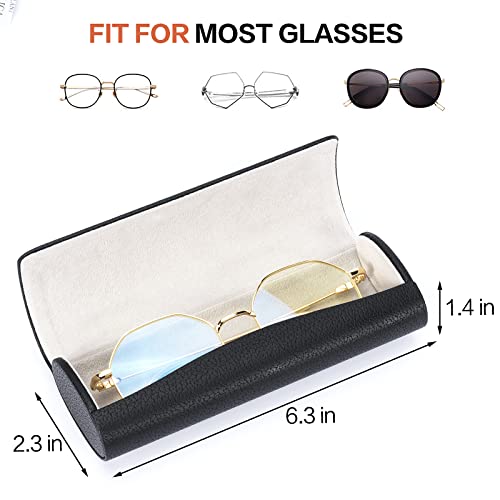 Vemiss Hard Shell Eyeglass Cases, Lightweight Portable Glasses Case for Women Men (H-black) - Image 2