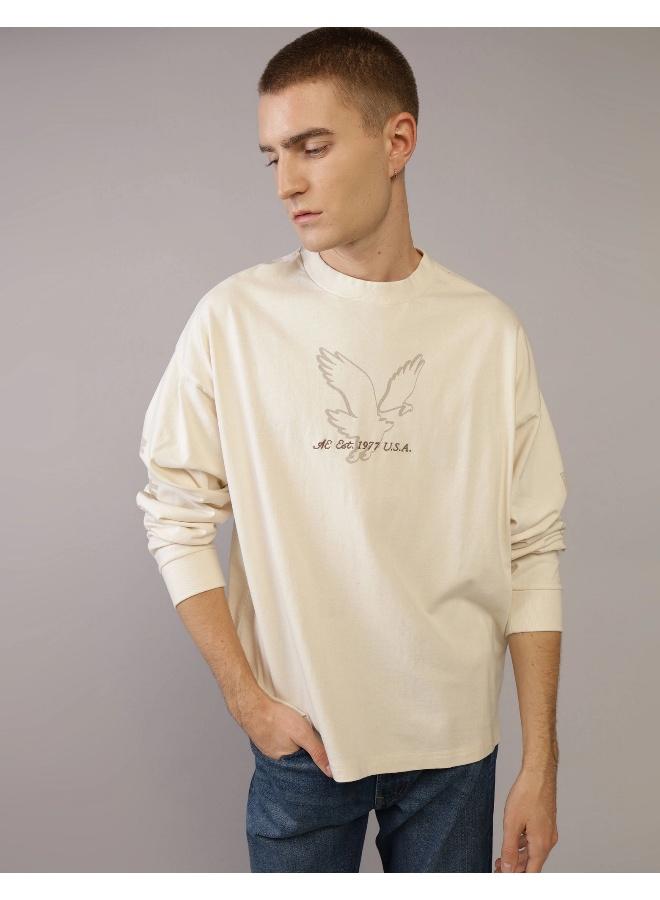 American Eagle AE Long-Sleeve Logo Graphic T-Shirt - Image 1