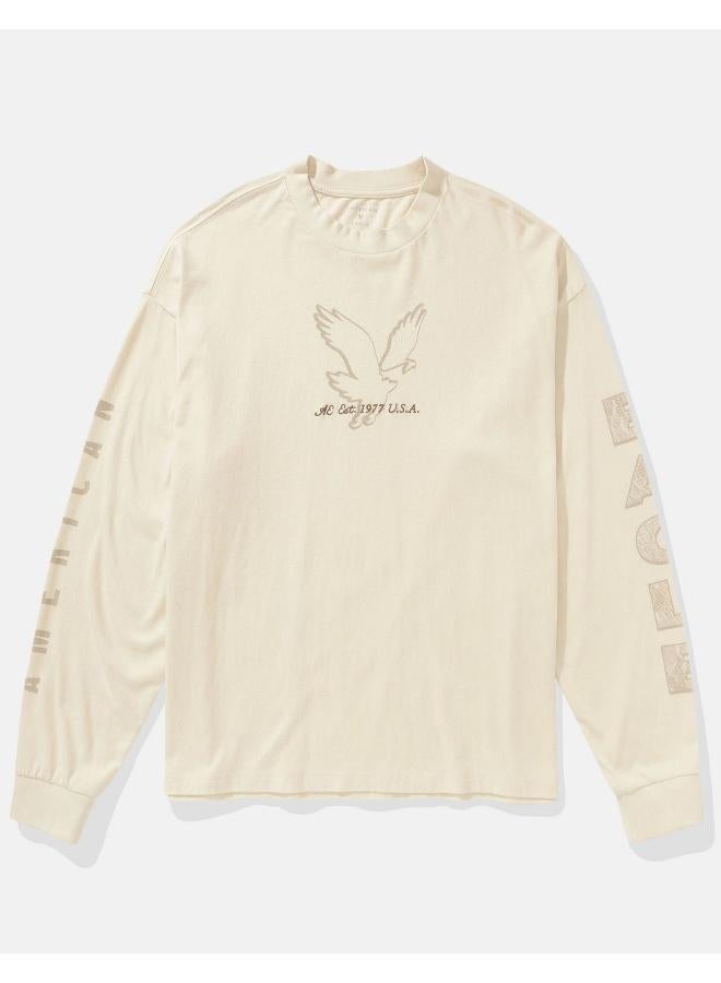 American Eagle AE Long-Sleeve Logo Graphic T-Shirt - Image 3