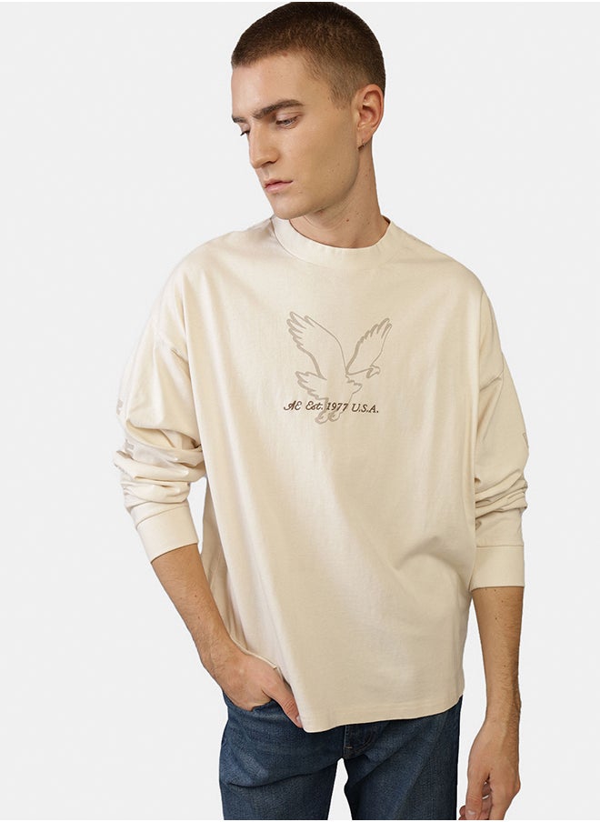 American Eagle AE Long-Sleeve Logo Graphic T-Shirt  - Image 1