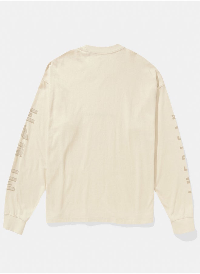 American Eagle AE Long-Sleeve Logo Graphic T-Shirt  - Image 4