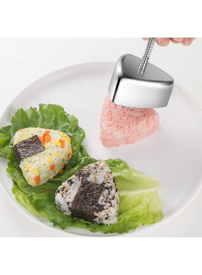 EETU Onigiri Mold,Stainless Steel Rice Ball Mold Sushi Maker,Maker Press,Classic Triangle Spam Musubi Mold For Kids Lunch Bento and Home DIY - Image 2