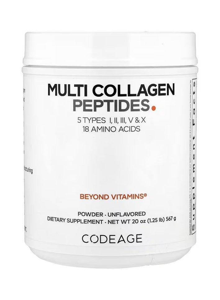 Codeage Multi Collagen Peptides Powder, Unflavored, 20 oz (567 g)