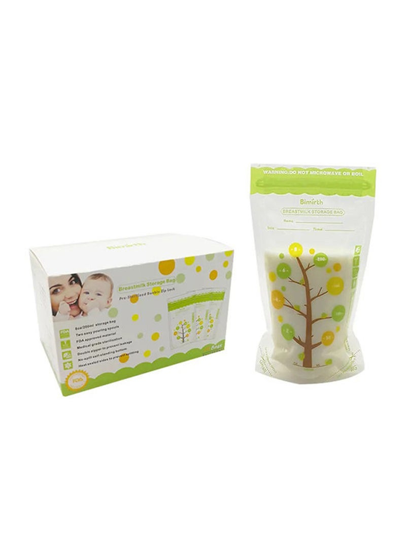 بيميرث أكياس تخزين حليب الأم للأطفال 112 قطعة تصميم سفلي بسحاب مزدوج 250 مل للاستخدام اليومي والسفر والحضانة المنزلية - Image 1