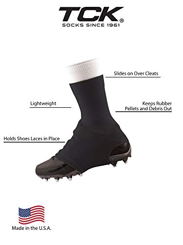 TCK Football Spat Cleat Covers (Black, X-Large) - Image 2
