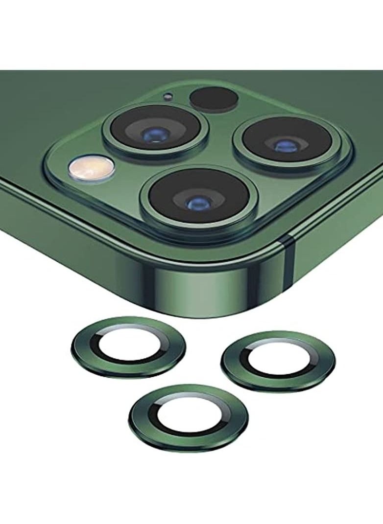 HEXABEX - 3pc iPhone 13 Pro Max/13 Pro Camera Glass, Camera Lens Protector for iPhone 13 Pro and 13Pro Max Green  Black - Image 1