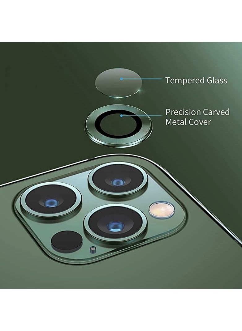 HEXABEX - 3pc iPhone 13 Pro Max/13 Pro Camera Glass, Camera Lens Protector for iPhone 13 Pro and 13Pro Max Green  Black - Image 1