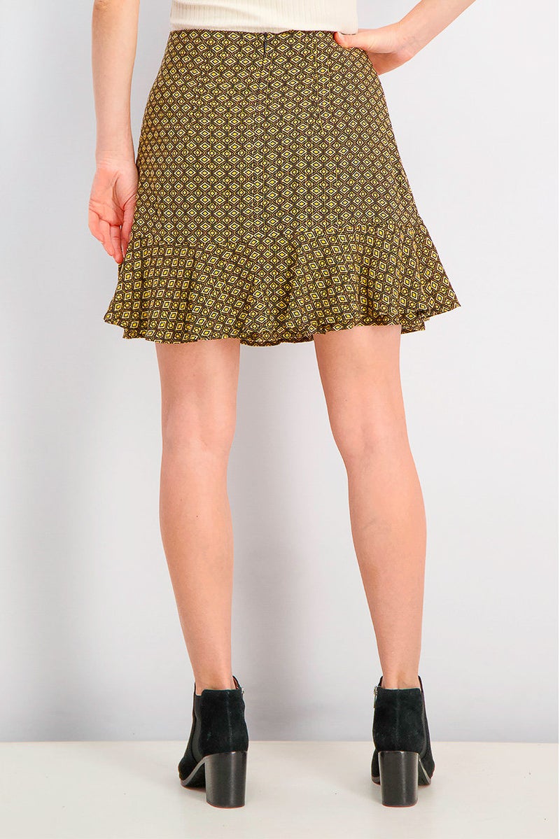 Reserved Women Printed Mini Skirt, Black Combo - Image 4