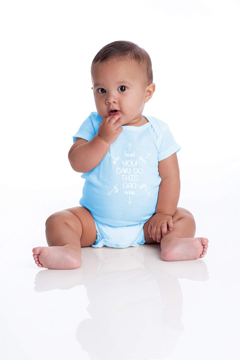 Funnwear You Can Do This Dad - Funny Baby Essentials Bodysuit - Cute Baby Girl Clothes Newborn Boy Outfit (Newborn, Light Blue) - Image 5