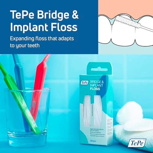 TePe Bridge and Implant Floss for Dental Implants Bridges and Braces Dental Flossers 30 Pieces - Image 3