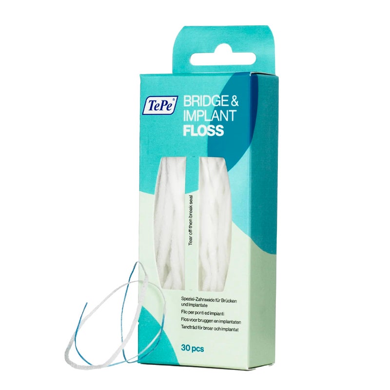 TePe Bridge and Implant Floss for Dental Implants Bridges and Braces Dental Flossers 30 Pieces - Image 2