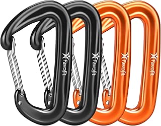 Favofit Favofit Carabiner Clips, 4 Pack, 12KN (2697 lbs) Heavy Duty Caribeaners for Camping, Hiking, Outdoor and Gym etc, Small  - Image 1