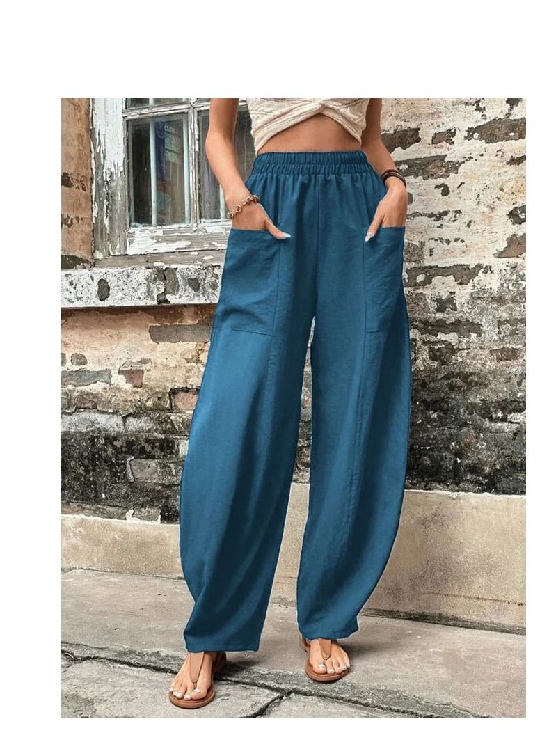 Loquat New Women's Mid-waist Loose Casual Pants 