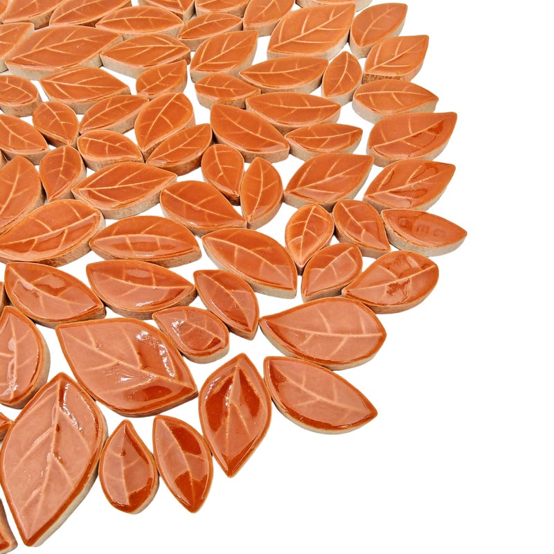 YOZIEMQ 500g/1.1lb Leaf-Shaped Ceramic Mosaic Tiles,Ceramic Mosaic Pieces for Crafts,Mosaic Tiles for Home Decoration or DIY Crafts,Mosaic Making Supplies. (Iridescent Dark Green) - Image 5
