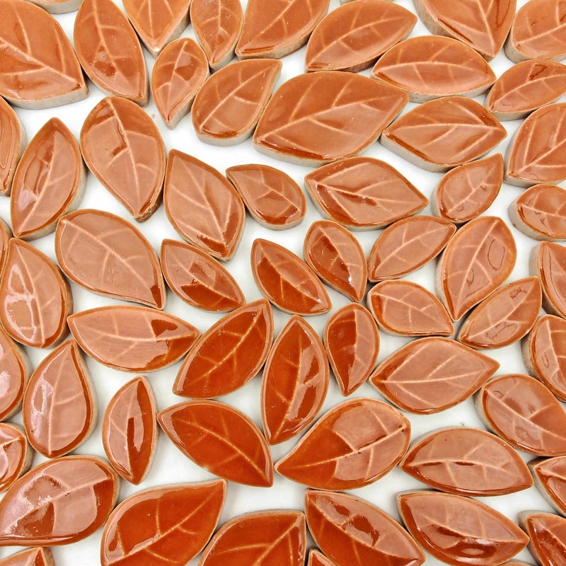 YOZIEMQ 500g/1.1lb Leaf-Shaped Ceramic Mosaic Tiles,Ceramic Mosaic Pieces for Crafts,Mosaic Tiles for Home Decoration or DIY Crafts,Mosaic Making Supplies. (Iridescent Dark Green) - Image 1