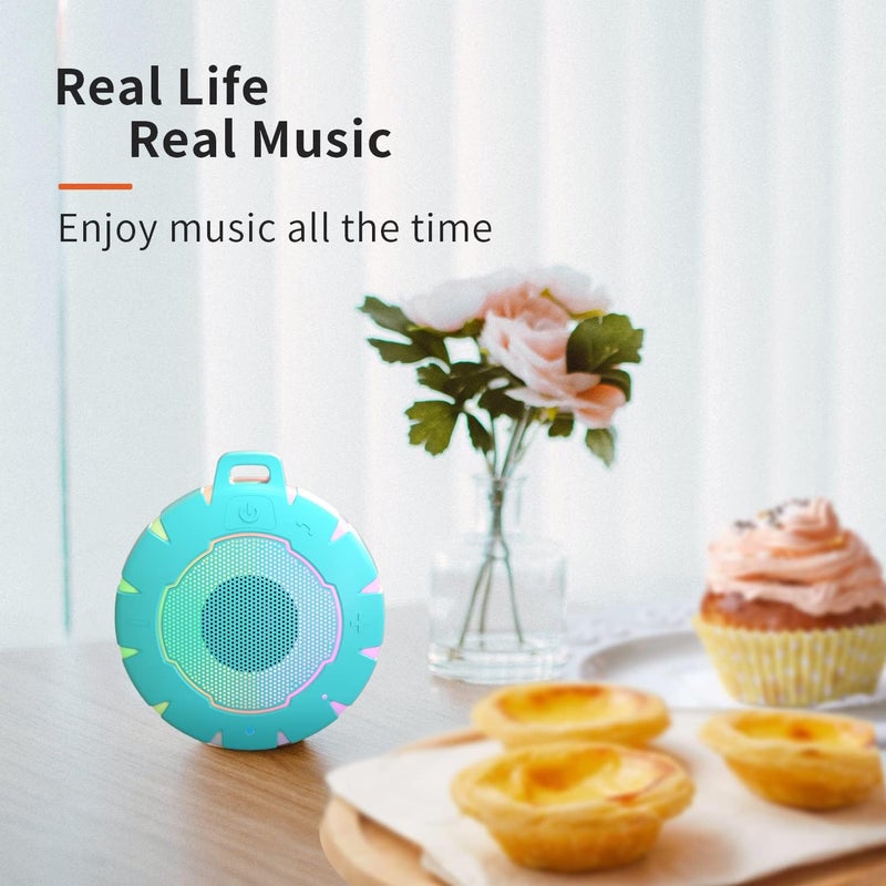 HEYSONG Bluetooth Waterproof Speaker, Shower Speaker with HD Sound, LED Light, Floating, Lightweight Portable Speakers for Travel, Pool, Beach, Kayak, Gifts for Girl - Image 3