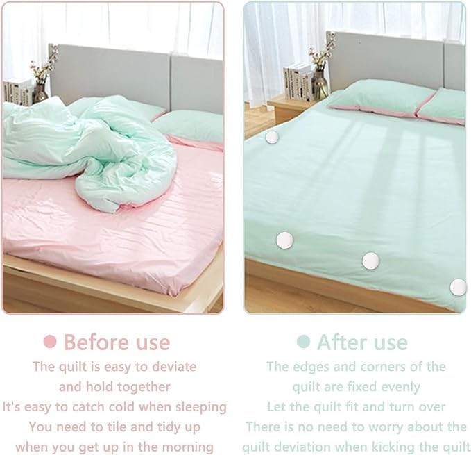 FEXONXA مشابك فكسونكسا، مثبتات سرير على شكل فطر، حوامل لحاف غير قابلة للانزلاق، زرقاء، عبوة من 10 - Image 5