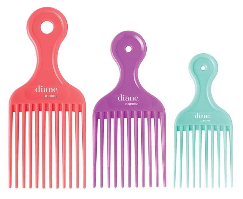 Diane DBC008 Assorted Lift Combs - 3 PC Set