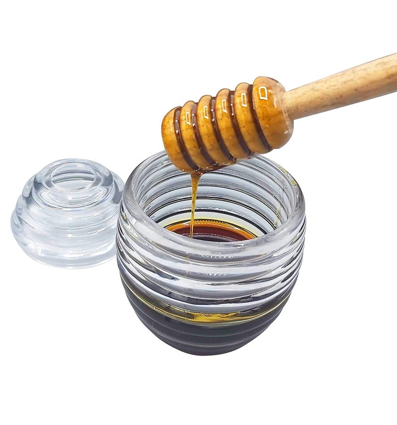 Generic TOnourish 6 Inch Long Handcrafted Wooden Honey Dipper Stick Pack of 2 - Image 2