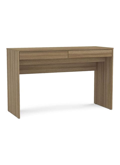 Desk With 2 Drawers Wood Brown