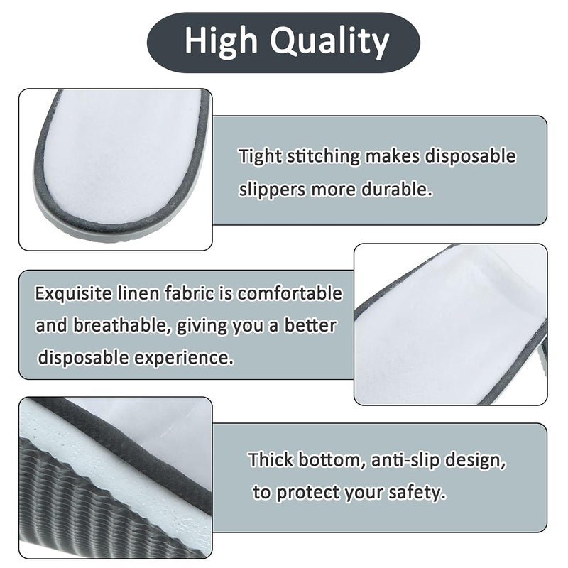 Satinior 12 Pairs Disposable Slippers White Comfortable Velvet Guests Disposable Slippers Closed Toe Spa Slippers for Women and Men Hotel Home Spa Nail Salon Guests and Party Use - Image 3