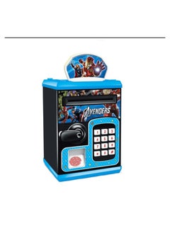 Generic Smart kids' safe with fingerprint and password, automatically dispenses money with music and lights, featuring a cute design and cartoon characters.  - Image 1