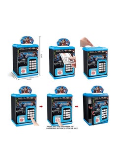 Generic Smart kids' safe with fingerprint and password, automatically dispenses money with music and lights, featuring a cute design and cartoon characters.  - Image 2