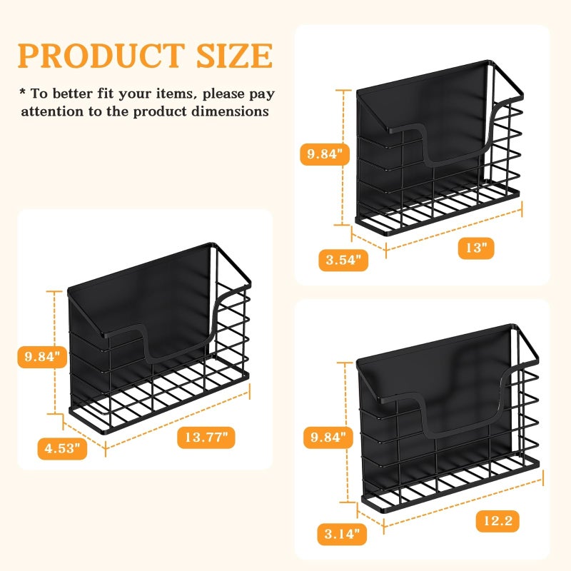 Ofiray-home Magnetic Shelf for Fridge, 3 Pack Metal Fridge Organizer Baskets, Magnetic Cup Holder for Refrigerator, Fruit & Snack Storage, Magnetic Bin for Potatoes, Letters, Magazines, Kitchen & Laundry Room - Image 3