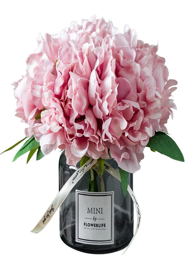 XIAYAN Artificial Flower and Glass vase, Isn Style Artificial Rust Ball Glass Bottle Set, Suitable for Living Room, Dining Table, Office, Wedding, Hotel Banquet and Family Decoration. (Pink Purple)…… - Image 1