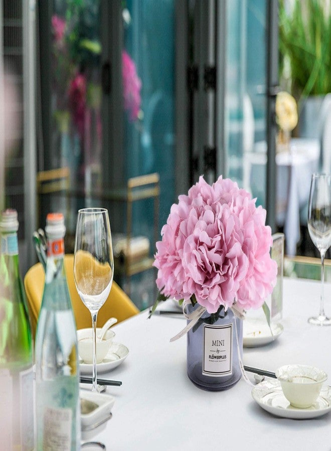 XIAYAN Artificial Flower and Glass vase, Isn Style Artificial Rust Ball Glass Bottle Set, Suitable for Living Room, Dining Table, Office, Wedding, Hotel Banquet and Family Decoration. (Pink Purple)…… - Image 4