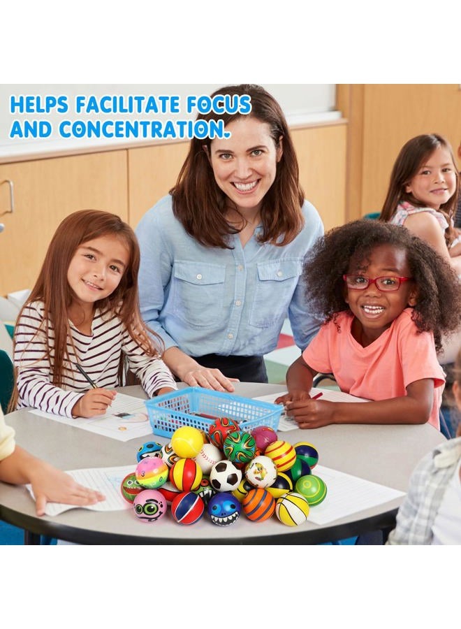 Yunsailing 108 Pcs Mini Stress Balls 2.4 Inch Sensory Fidget Balls Treasure Box Prizes Soft Assorted Stress Toys for Stress Relief Hand Wrist Finger Exercise Adults and Teens Party Favor Classroom (Cute) - Image 5