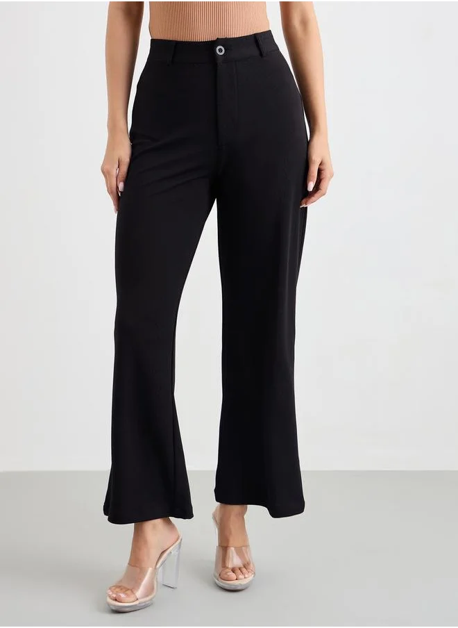 Styli Styli Mid Rise Straight Fit Stretchy Pants