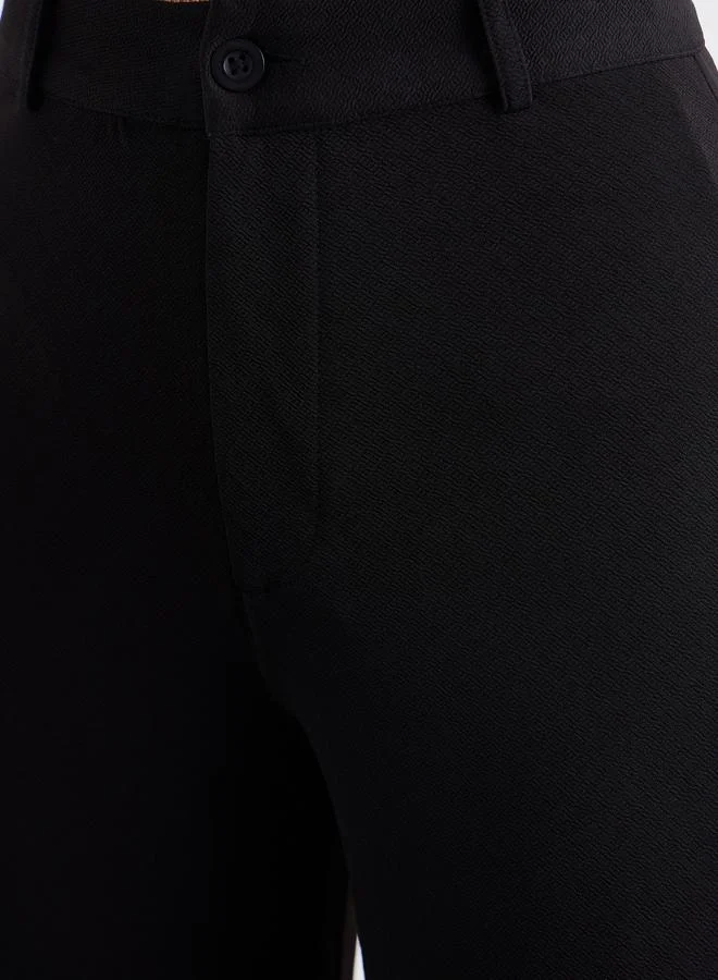 Styli Styli Mid Rise Straight Fit Stretchy Pants