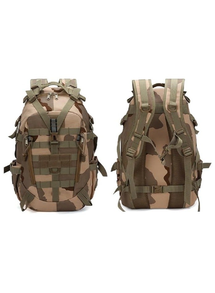 Green Tiger Camouflage Tactical Backpack Mountain Climbing Backpack Canvas Backpack Hiking Backpack Military Tactical Backpack Waterproof Rucksacks for Outdoor Hiking Camping (green) - Image 1