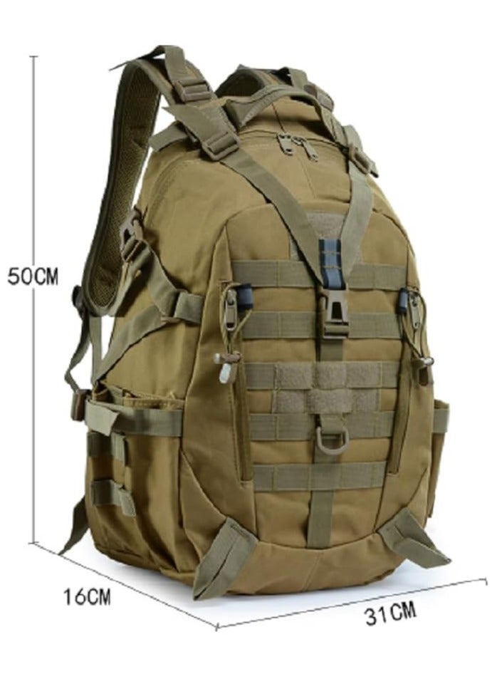 Green Tiger Camouflage Tactical Backpack Mountain Climbing Backpack Canvas Backpack Hiking Backpack Military Tactical Backpack Waterproof Rucksacks for Outdoor Hiking Camping (green) - Image 4