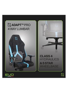 NAVODESK APEX PRO EVO SERIES High Back Computer Gaming Chair with Magnetic Swappable Armrests Lumbar Pillow Magnetic Headrest by NAVO EVO PRO Hypersuede Miami Blue  - Image 3