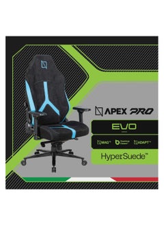 NAVODESK APEX PRO EVO SERIES High Back Computer Gaming Chair with Magnetic Swappable Armrests Lumbar Pillow Magnetic Headrest by NAVO EVO PRO Hypersuede Miami Blue  - Image 5
