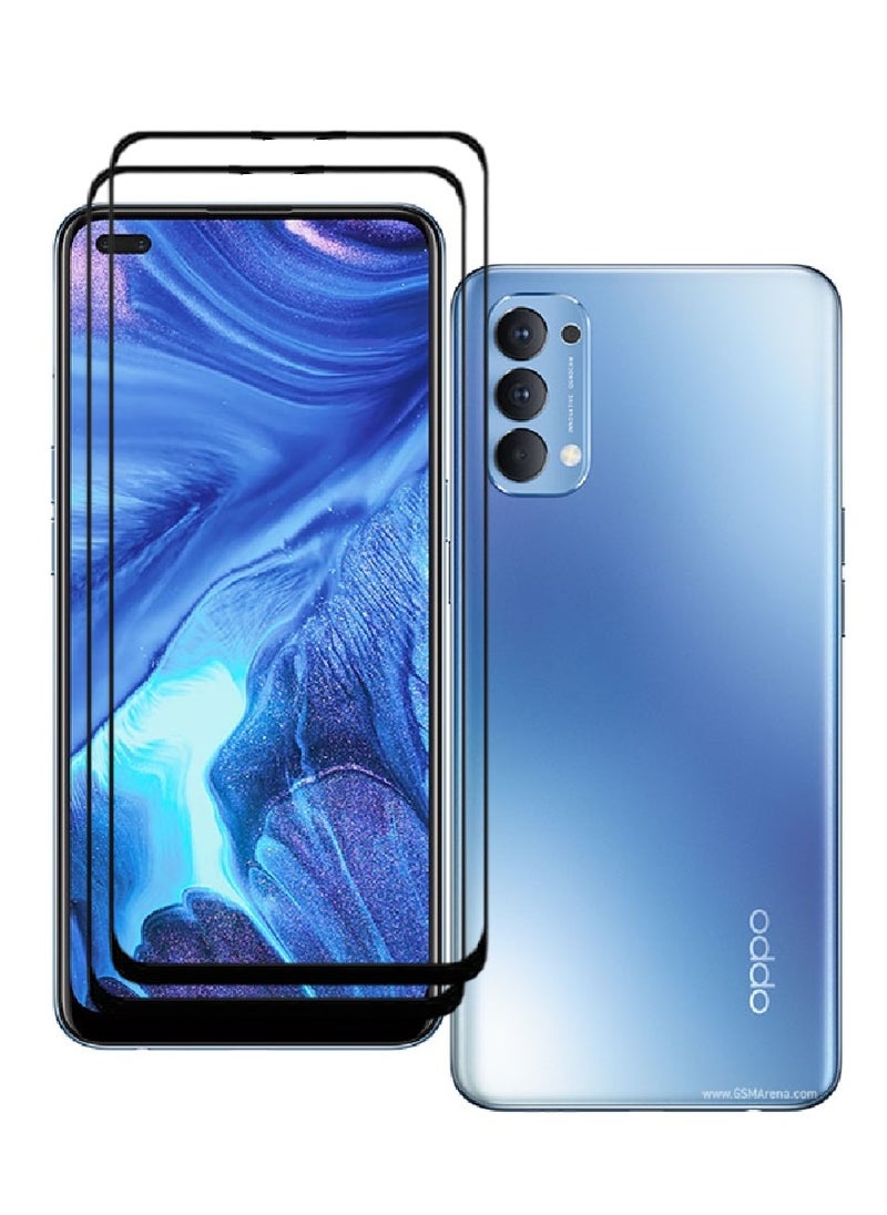 AINA 2 Pieces Tempered Glass Screen Protector 5D Designed For Oppo Reno4 Full Glue Edge to Edge Full Screen Coverage And Bubble Free - Image 1